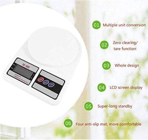 Electronic Digital Kitchen Weighing Scale - 10 kg Capacity