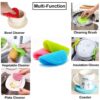 Multipurpose Silicone Antibacterial Washing Scrubber Pads - Pack of 5