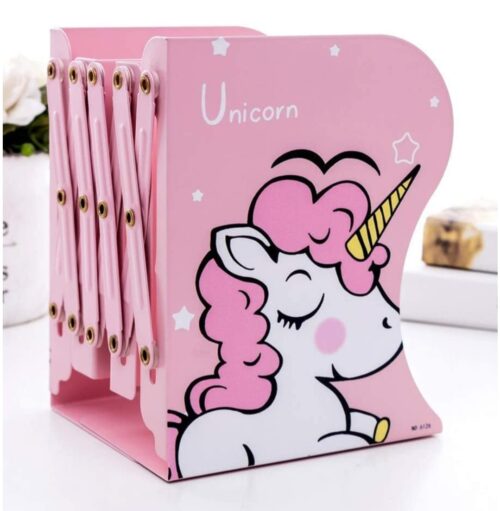 Expandable Metal Book Holder Shelf Rack - Unicorn