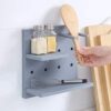 Punch-Free Wall Mount Pegboard Organizer Storage Shelf