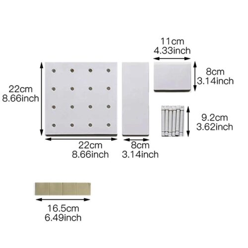 Punch-Free Wall Mount Pegboard Organizer Storage Shelf