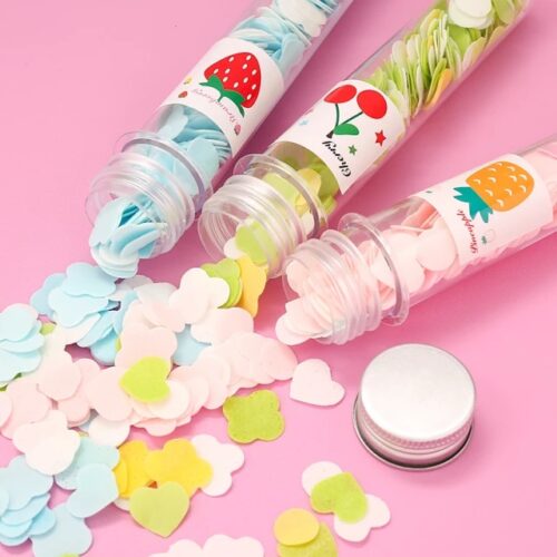 Flower Design Clean Soft Foaming Paper Soap Petals in Tube Shape Bottle