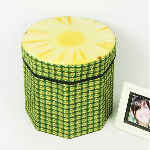 Foldable Velvety Fruit Storage Box Stool - Premium Heavy Quality