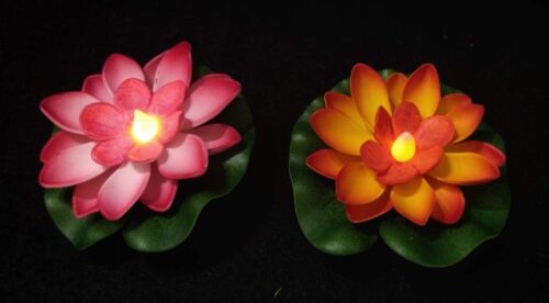 Water Sensor Flameless Lotus LED Candle Tea Lights - Set of 6