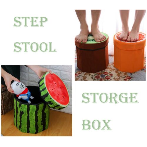 Foldable Velvety Fruit Storage Box Stool - Premium Heavy Quality