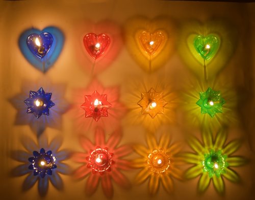 ARHAM Multicolor Reflection Diyas - Set of 12 Diyas - Premium Quality