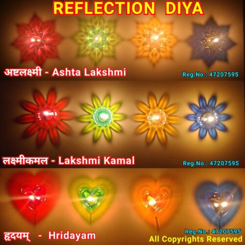 Reflection Diya - Set of 12 Diyas - Premium Quality - Duplex Paper Box Packing