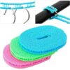 Windproof Anti-Slip Clothes Drying Nylon Rope with Hooks - 5 Meter