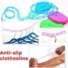 Windproof Anti-Slip Clothes Drying Nylon Rope with Hooks - 5 Meter
