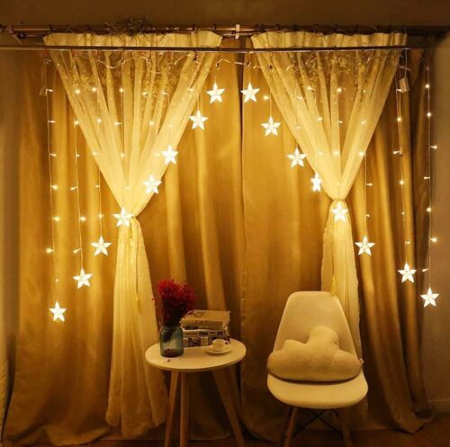 16 Stars LED Curtain String Fairy Lights