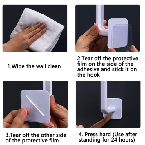 Multifunctional Self Adhesive Helping Hook Holder - Pack of 4