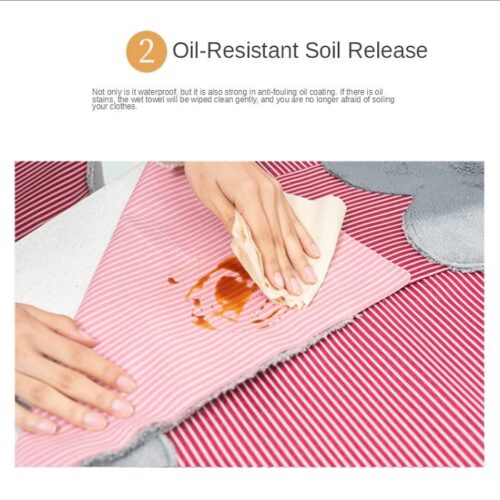 Waterproof Kitchen Apron With Pocket and Side Hand Wipe Napkins