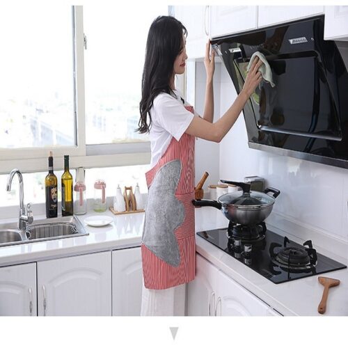 Waterproof Kitchen Apron With Pocket and Side Hand Wipe Napkins