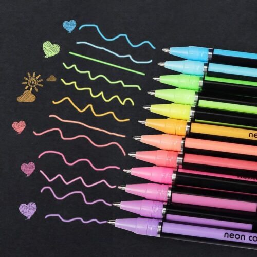 Neon Metal Color Pen Set of 12