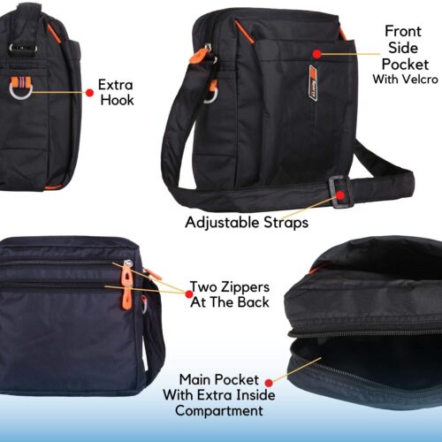 Unisex Crossbody Sports Sling Messenger Bag - Vertical