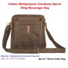 Unisex Crossbody Sports Sling Messenger Bag - Vertical