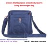 Unisex Crossbody Sports Sling Messenger Bag - Vertical