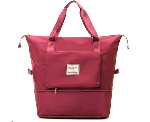 Foldable Expandable Travel Bag with Pouch - Premium Heavy Imported Quality