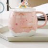 Rainbow Unicorn Ceramic Mug with Spoon: