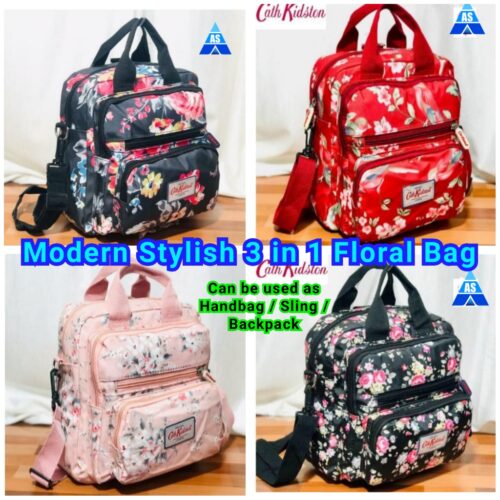 Modern Stylish Cath Kidson 3 in 1 Floral Bag - Handbag / Sling / Backpack