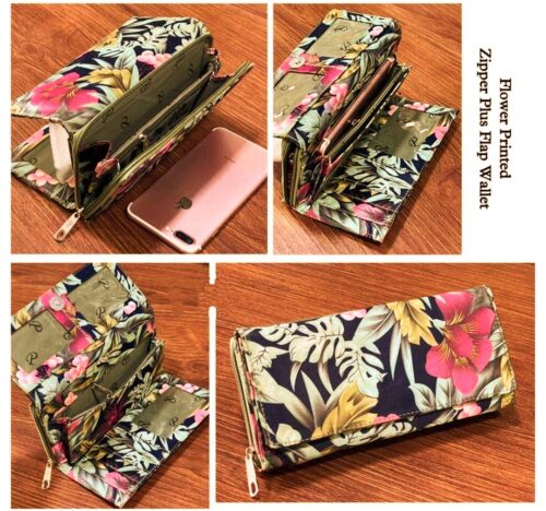 Flower Printed Satin Wallet