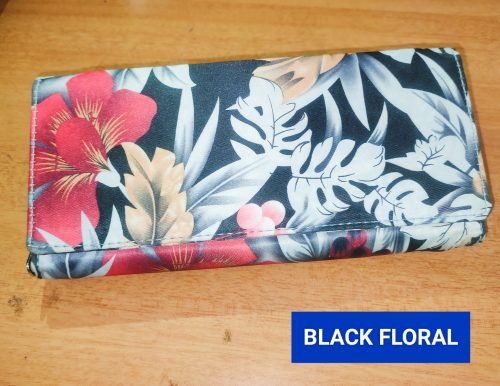 Flower Printed Satin Wallet