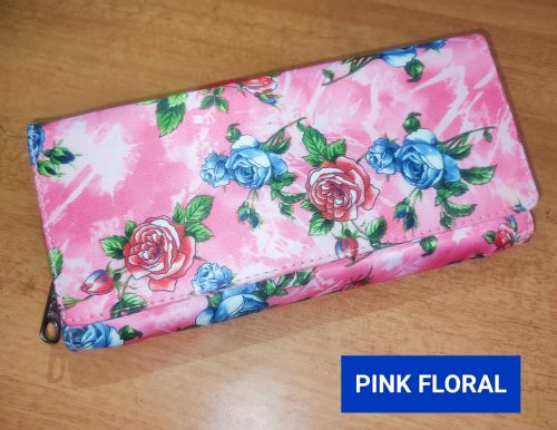 Flower Printed Satin Wallet