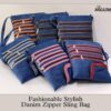 Denim Zipper Sling Bags