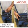 Denim Zipper Sling Bags