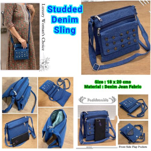 Studded Denim Sling