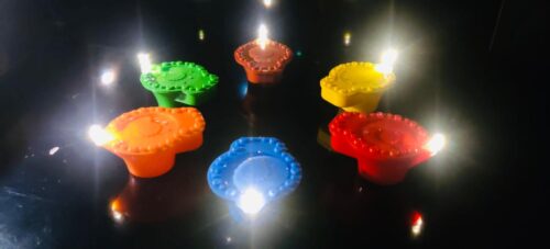 Multicolor Water Sensor LED Diya - Pack of 12 Diyas
