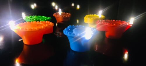 Multicolor Water Sensor LED Diya - Pack of 12 Diyas