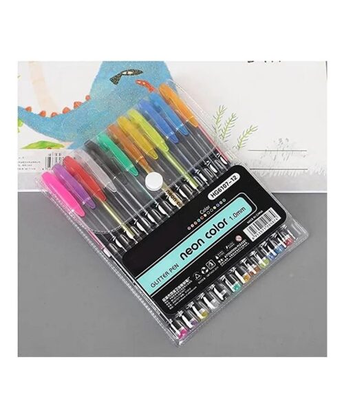 Neon Glitter Color Pens - Set of 12