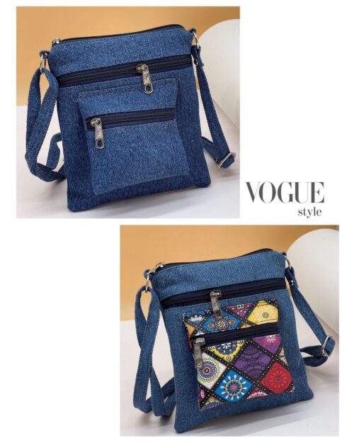 3 Zipper Denim Sling