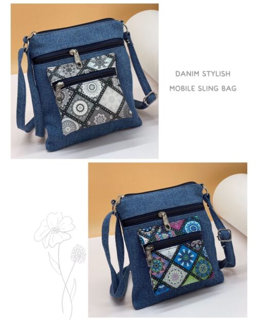 3 Zipper Denim Sling