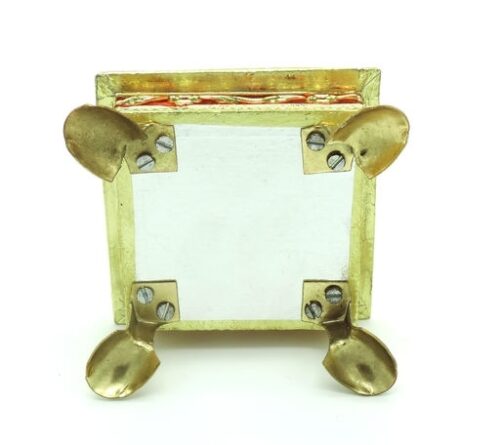 Golden Meenakari Chowki / Bajot / Chaurang With Metal Legs