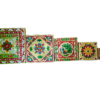 Golden Meenakari Chowki / Bajot / Chaurang With PVC Legs