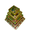 Golden Meenakari Chowki / Bajot / Chaurang With PVC Legs