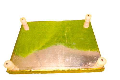 Golden Meenakari Patla / Chowki / Bajot With PVC Legs: