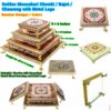 Golden Meenakari Chowki / Bajot / Chaurang With Metal Legs