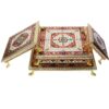 Golden Meenakari Chowki / Bajot / Chaurang With Metal Legs