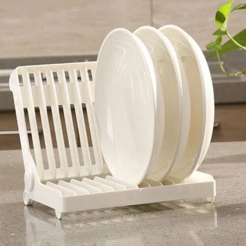 Foldable Dish Drying Rack Plate Storage Holder