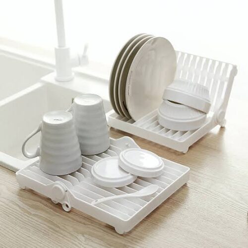 Foldable Dish Drying Rack Plate Storage Holder