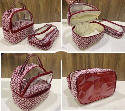 Double Layer Lucknowi Chikan Work Vanity Bag