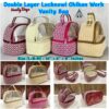 Double Layer Lucknowi Chikan Work Vanity Bag