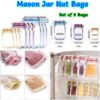 Reusable Zip Lock Mason Jar Nut Bags / Fridge Bags – Set of 9 Bags – Heavy Imported Quality