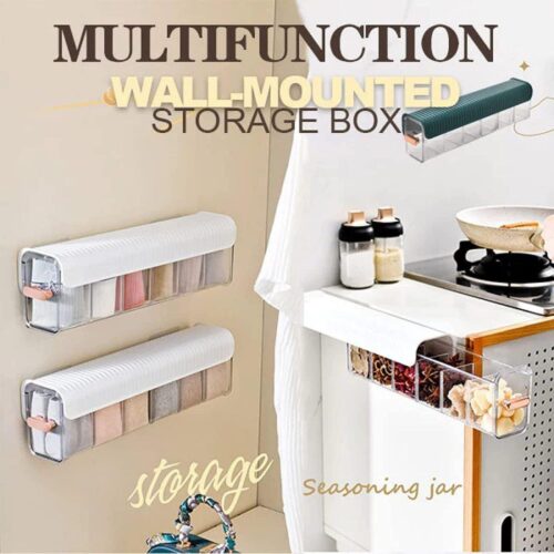 Clear Wall Mounted 5 Grid Drawer Organizer