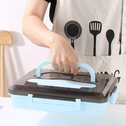 5 Compartments Stainless Steel Tiffin Lunch Bento Box with Insulated Tiffin Bag