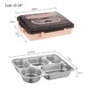 5 Compartments Stainless Steel Tiffin Lunch Bento Box with Insulated Tiffin Bag
