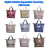 Stylish Printed Foldable Expandable Travel Bag with Pouch